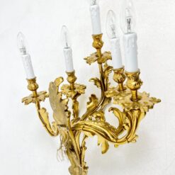 Žalvariniai sieniniai penkių šakų šviestuvai 2 vnt. komplektas 24x48x60 cm