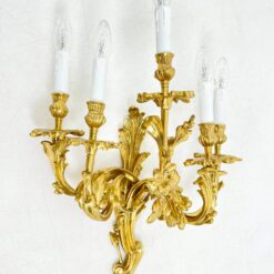 Žalvariniai sieniniai penkių šakų šviestuvai 2 vnt. komplektas 24x48x60 cm