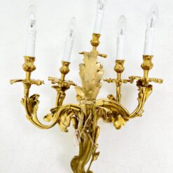 Žalvariniai sieniniai penkių šakų šviestuvai 2 vnt. komplektas 24x48x60 cm