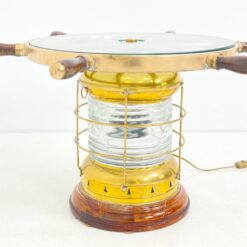 Staliukas iš jūrinio žibinto ir laivo vairo, su apšvietimu 70x70x41 cm