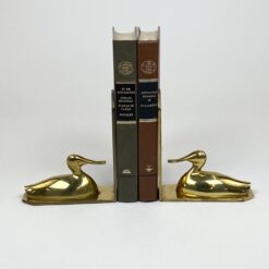 Žalvariniai knygų laikikliai su ančių figūromis 2 vnt. komplektas 5x13x15 cm