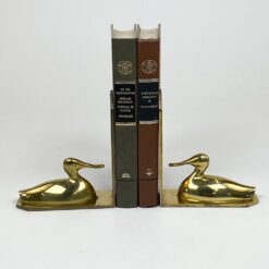 Žalvariniai knygų laikikliai su ančių figūromis 2 vnt. komplektas 5x13x15 cm