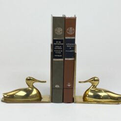 Žalvariniai knygų laikikliai su ančių figūromis 2 vnt. komplektas 5x13x15 cm