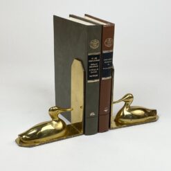 Žalvariniai knygų laikikliai su ančių figūromis 2 vnt. komplektas 5x13x15 cm