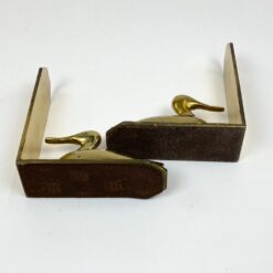 Žalvariniai knygų laikikliai su ančių figūromis 2 vnt. komplektas 5x13x15 cm