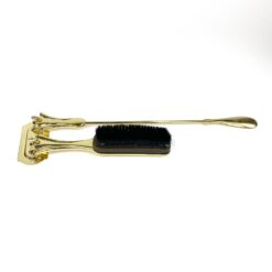 Žalvarinis 3 vnt. komplektas iš šepečio batams, batų šaukšto ir kabyklos