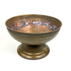 Apvalus žalvarinis serviravimo dubuo su kojele 29,5×29,5×17,5 cm