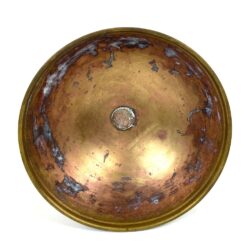 Apvalus žalvarinis serviravimo dubuo su kojele 29,5×29,5×17,5 cm