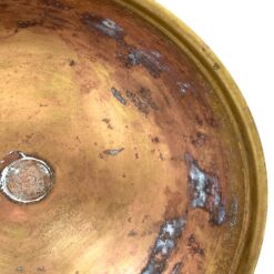 Apvalus žalvarinis serviravimo dubuo su kojele 29,5×29,5×17,5 cm