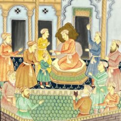 Ant audinio tapytas rytietiškas paveikslas mediniame rėme 2,5x72x105 cm