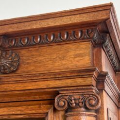 Barokinio stiliaus ąžuolinis dviejų dalių bufetas 54x203x247 cm