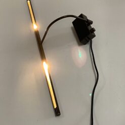 Sieninis, žalvarinis paveiklso apšvietimo šviestuvas 18x63x23 cm