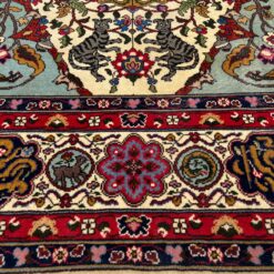 Vilnonis rankų darbo kilimas su gyvūnų ir paukščių atvaizdais 336x244x0,4 cm