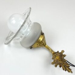 Žalvariniai sieniniai šviestuvai stiklo gaubtais 2 vnt. kompl. 16x14x25 cm