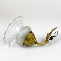 Žalvariniai sieniniai šviestuvai stiklo gaubtais 2 vnt. kompl. 16x14x25 cm