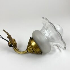 Žalvariniai sieniniai šviestuvai stiklo gaubtais 2 vnt. kompl. 16x14x25 cm