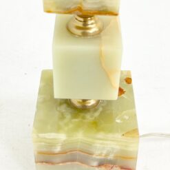 Stalinis šviestuvas iš onikso ir žalvario su kartono gaubtu 25,5×25,5×85,5 cm