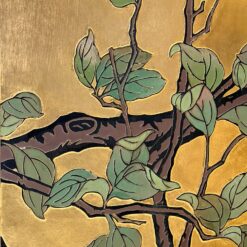 Rytietiška medinė širma su gervių atvaizdais 2x164x183,5 cm