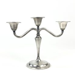 “Keltum” sidabruoto metalo trijų šakų žvakidė 9x24x18 cm