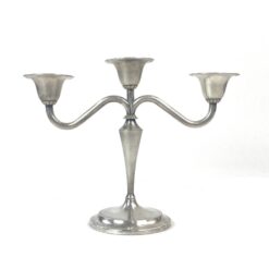 “Keltum” sidabruoto metalo trijų šakų žvakidė 9x24x18 cm