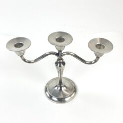 “Keltum” sidabruoto metalo trijų šakų žvakidė 9x24x18 cm