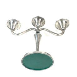 “Keltum” sidabruoto metalo trijų šakų žvakidė 9x24x18 cm