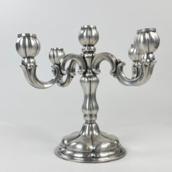 Sidabruoto metalo penkių šakų žvakidė 24x22x25 cm