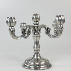 Sidabruoto metalo penkių šakų žvakidė 24x22x25 cm