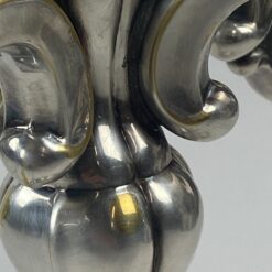 Sidabruoto metalo penkių šakų žvakidė 24x22x25 cm