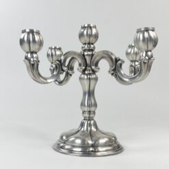 Sidabruoto metalo penkių šakų žvakidė 24x22x25 cm