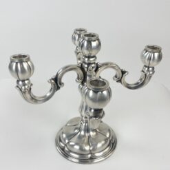 Sidabruoto metalo penkių šakų žvakidė 24x22x25 cm