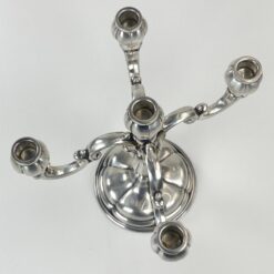 Sidabruoto metalo penkių šakų žvakidė 24x22x25 cm