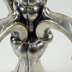 Sidabruoto metalo penkių šakų žvakidė 24x22x25 cm