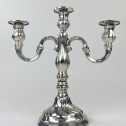 Trijų šakų žvakidės iš sidabruoto metalo 2 vnt. komplektas 14x31x31 cm