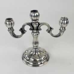 Trijų šakų žvakidė iš sidabruoto metalo 14x27x24 cm