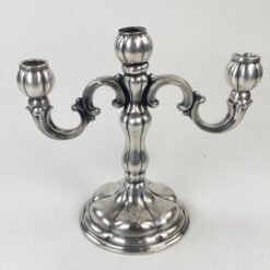 Trijų šakų žvakidė iš sidabruoto metalo 14x27x24 cm