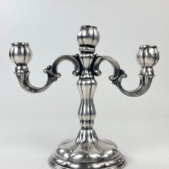 Trijų šakų žvakidė iš sidabruoto metalo 14x27x24 cm