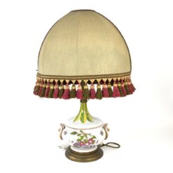 Keramikinis stalinis šviestuvas su tekstilės gaubtu 42x42x62 cm