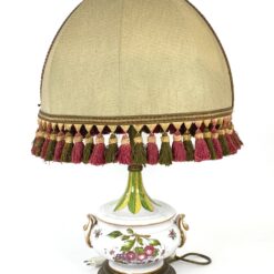 Keramikinis stalinis šviestuvas su tekstilės gaubtu 42x42x62 cm