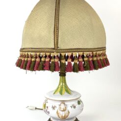 Keramikinis stalinis šviestuvas su tekstilės gaubtu 42x42x62 cm