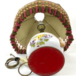 Keramikinis stalinis šviestuvas su tekstilės gaubtu 42x42x62 cm