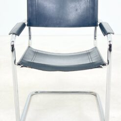 Mid Century stiliaus metalinio rėmo krėslas su eko oda 60x61x82 cm, 43 cm