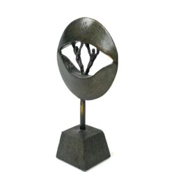 Aliumininė abstrakti skulptūra su dviejų žmonių figūromis 3,5x7x11,5 cm