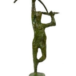 Abstrakti bronzinė, žaliai dažyta žmogaus skulptūra 10x18x31,5 cm