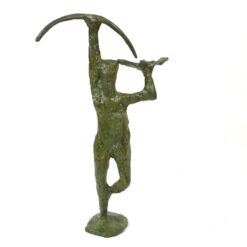 Abstrakti bronzinė, žaliai dažyta žmogaus skulptūra 10x18x31,5 cm