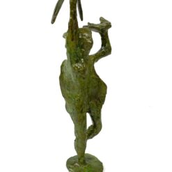 Abstrakti bronzinė, žaliai dažyta žmogaus skulptūra 10x18x31,5 cm