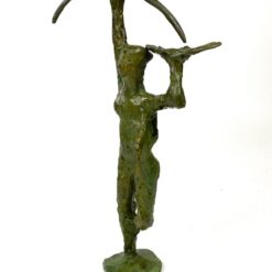 Abstrakti bronzinė, žaliai dažyta žmogaus skulptūra 10x18x31,5 cm