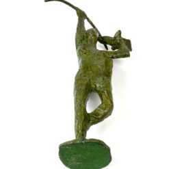 Abstrakti bronzinė, žaliai dažyta žmogaus skulptūra 10x18x31,5 cm