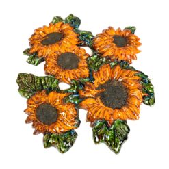 Sieninė pakabinama dekoracija iš molio "Saulėgrąžos" 5x48x52 cm