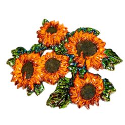 Sieninė pakabinama dekoracija iš molio “Saulėgrąžos” 5x48x52 cm